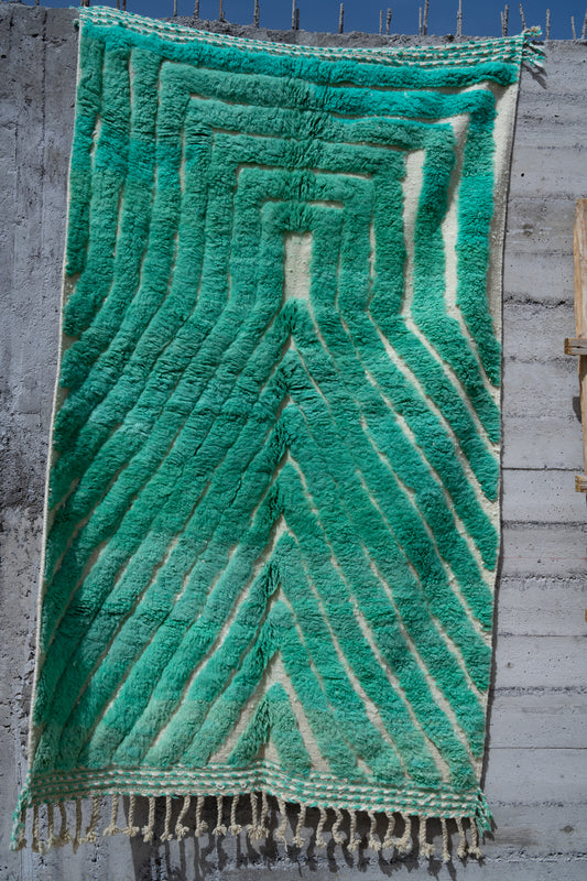 Moroccan Beni Ourain Luxury Handmade Rug - Lush Green