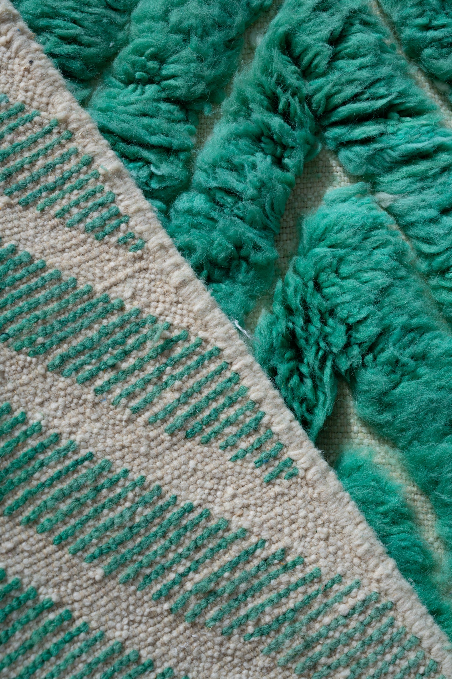Moroccan Beni Ourain Luxury Handmade Rug - Lush Green