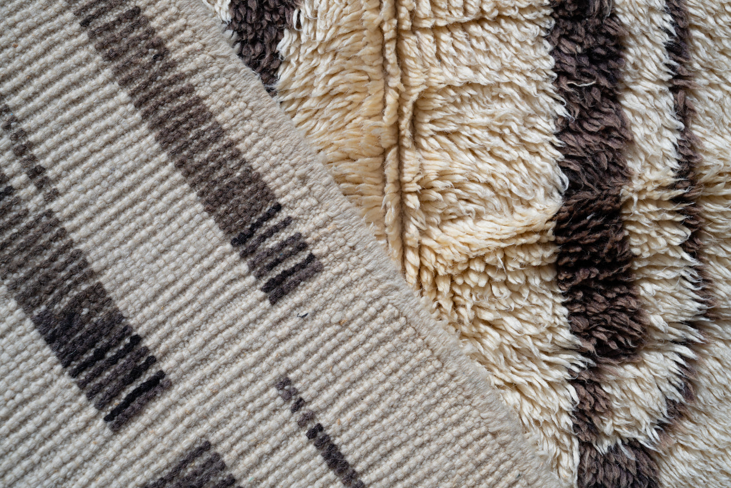 Moroccan Beni Ourain Luxury Handmade Rug - Vintage Stripes