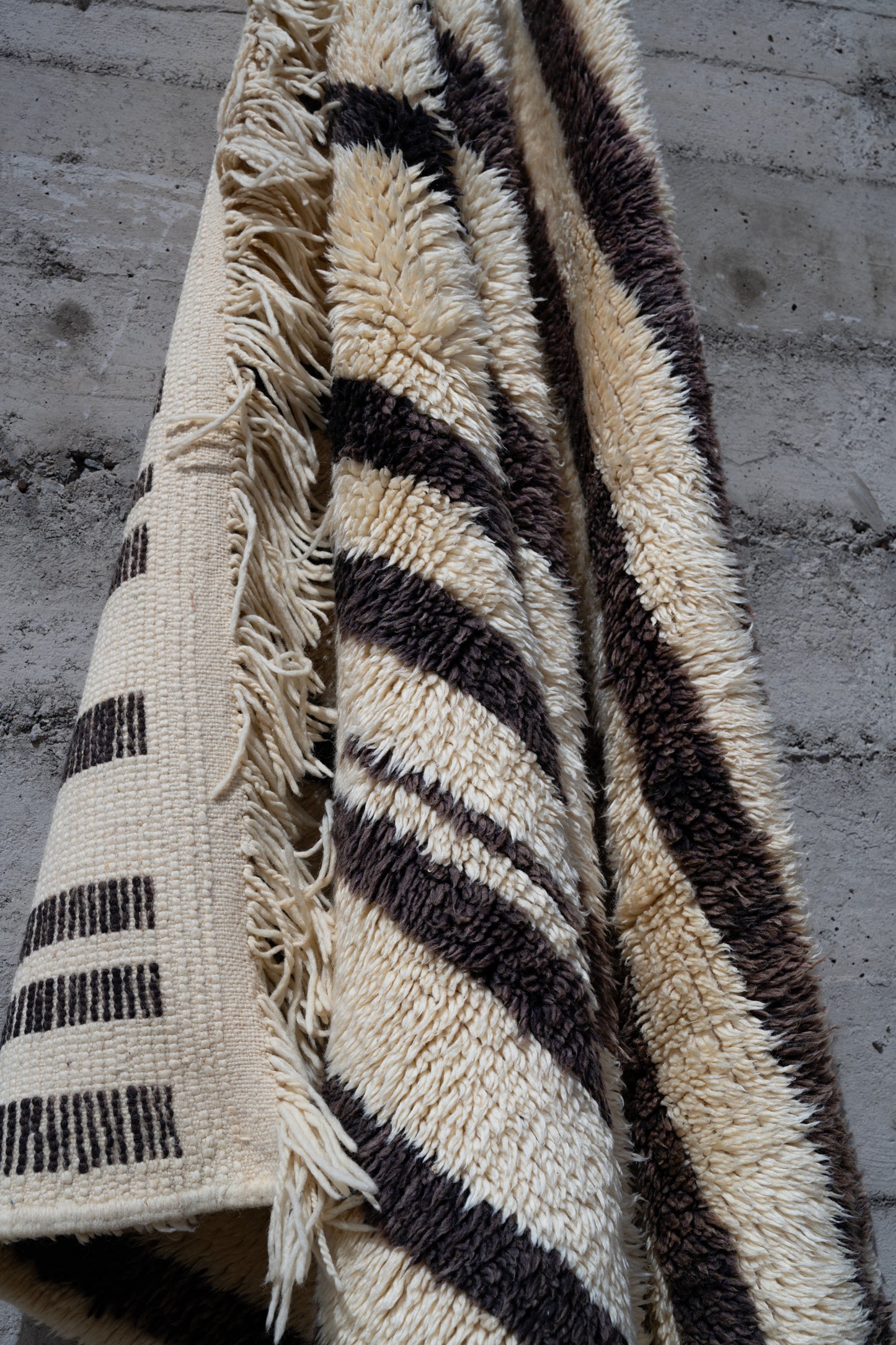 Moroccan Beni Ourain Luxury Handmade Rug - Vintage Stripes