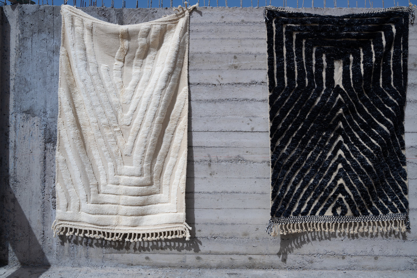 Moroccan Beni Ourain Luxury Handmade Rug - Midnight Black