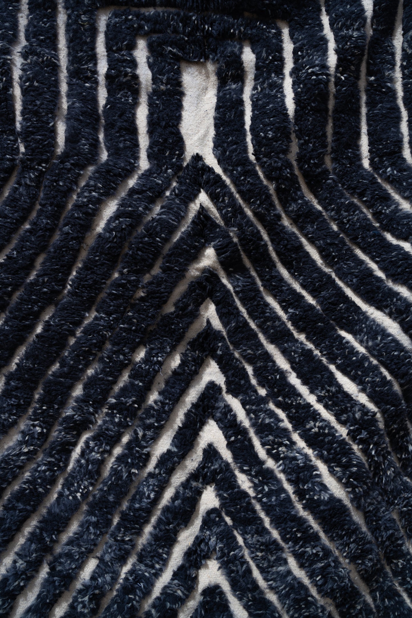 Moroccan Beni Ourain Luxury Handmade Rug - Midnight Black