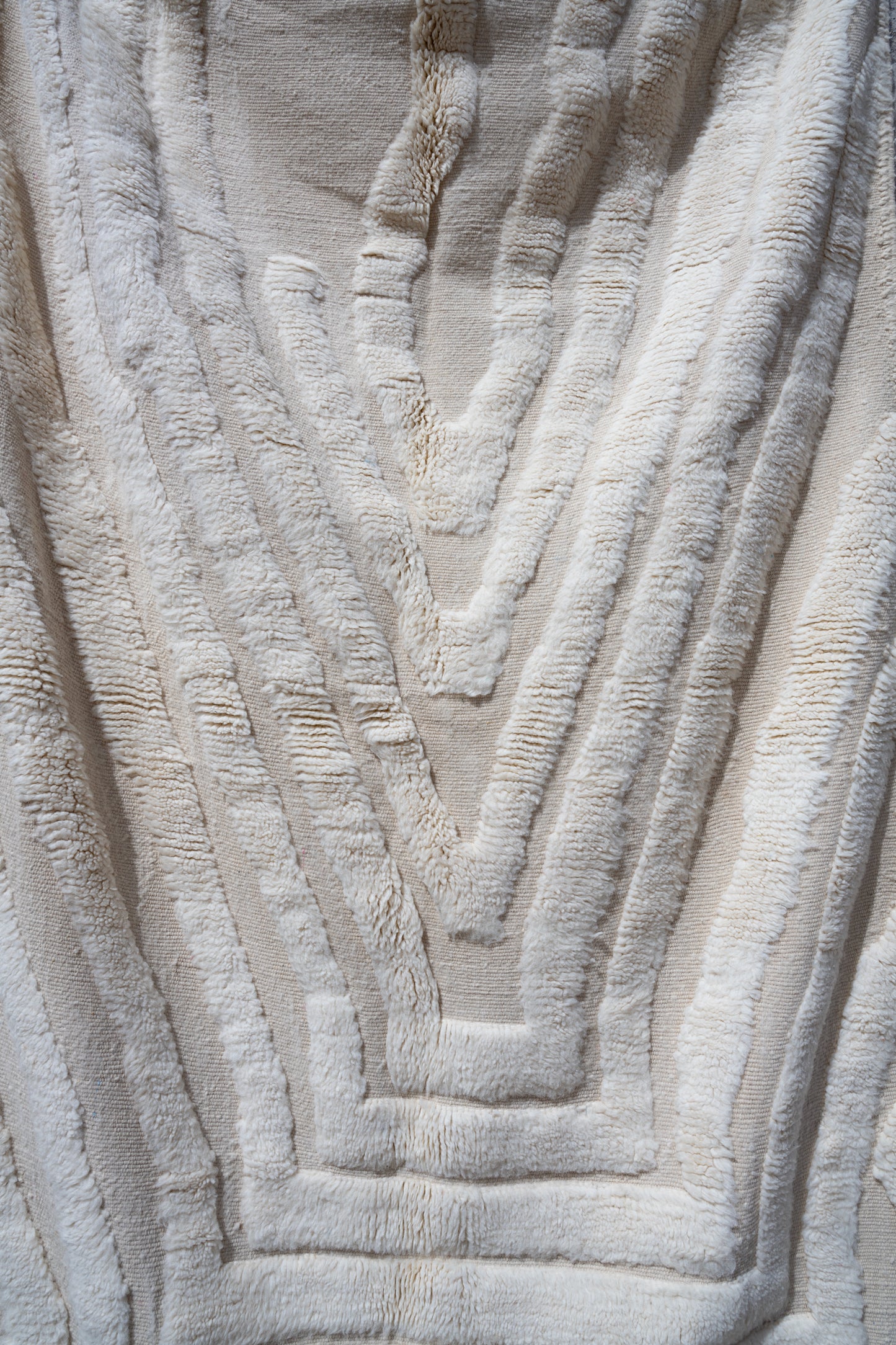 Moroccan Beni Ourain Luxury Handmade Rug - Milky White