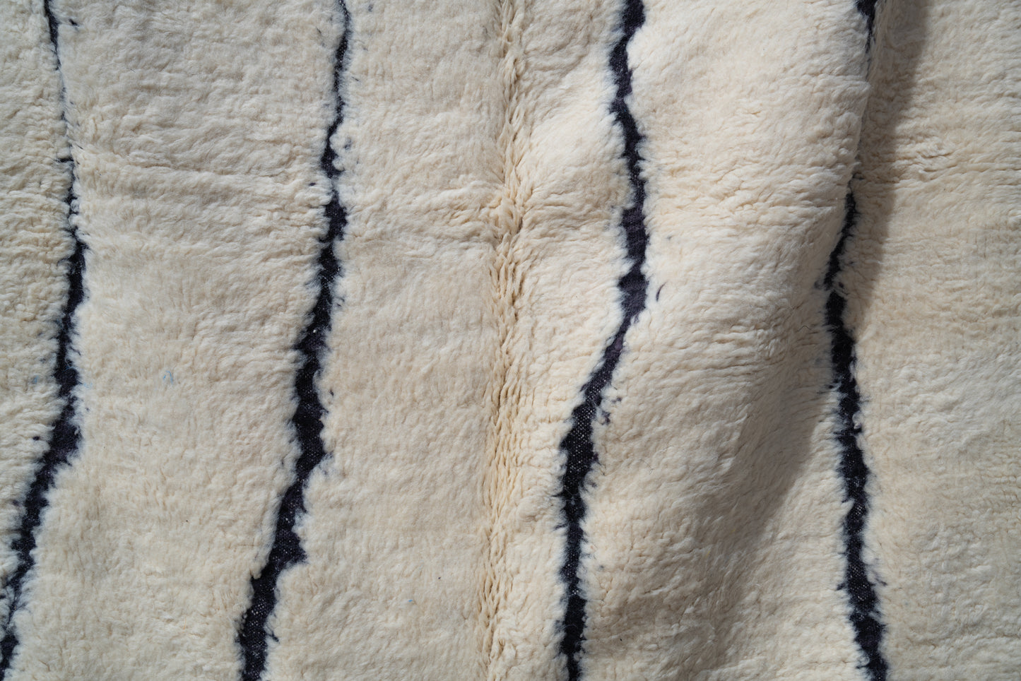 Moroccan Beni Ourain Luxury Handmade Rug - Beige Vintage Stripes