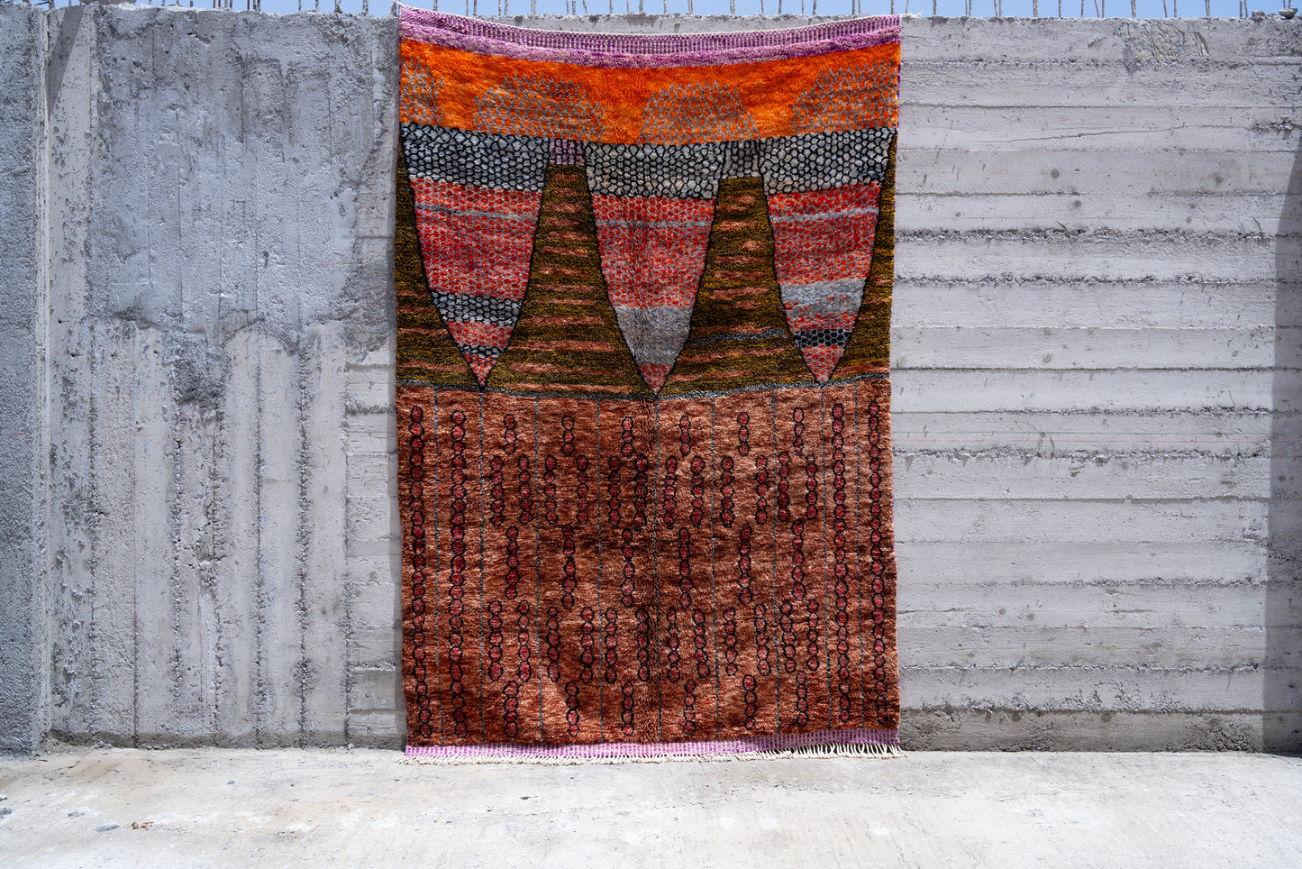 Moroccan M'rirt Luxury Handmade Rug - Tribal Hues