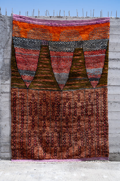 Moroccan M'rirt Luxury Handmade Rug - Tribal Hues