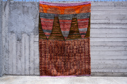 Moroccan M'rirt Luxury Handmade Rug - Tribal Hues