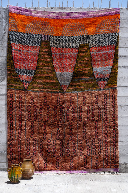 Moroccan M'rirt Luxury Handmade Rug - Tribal Hues