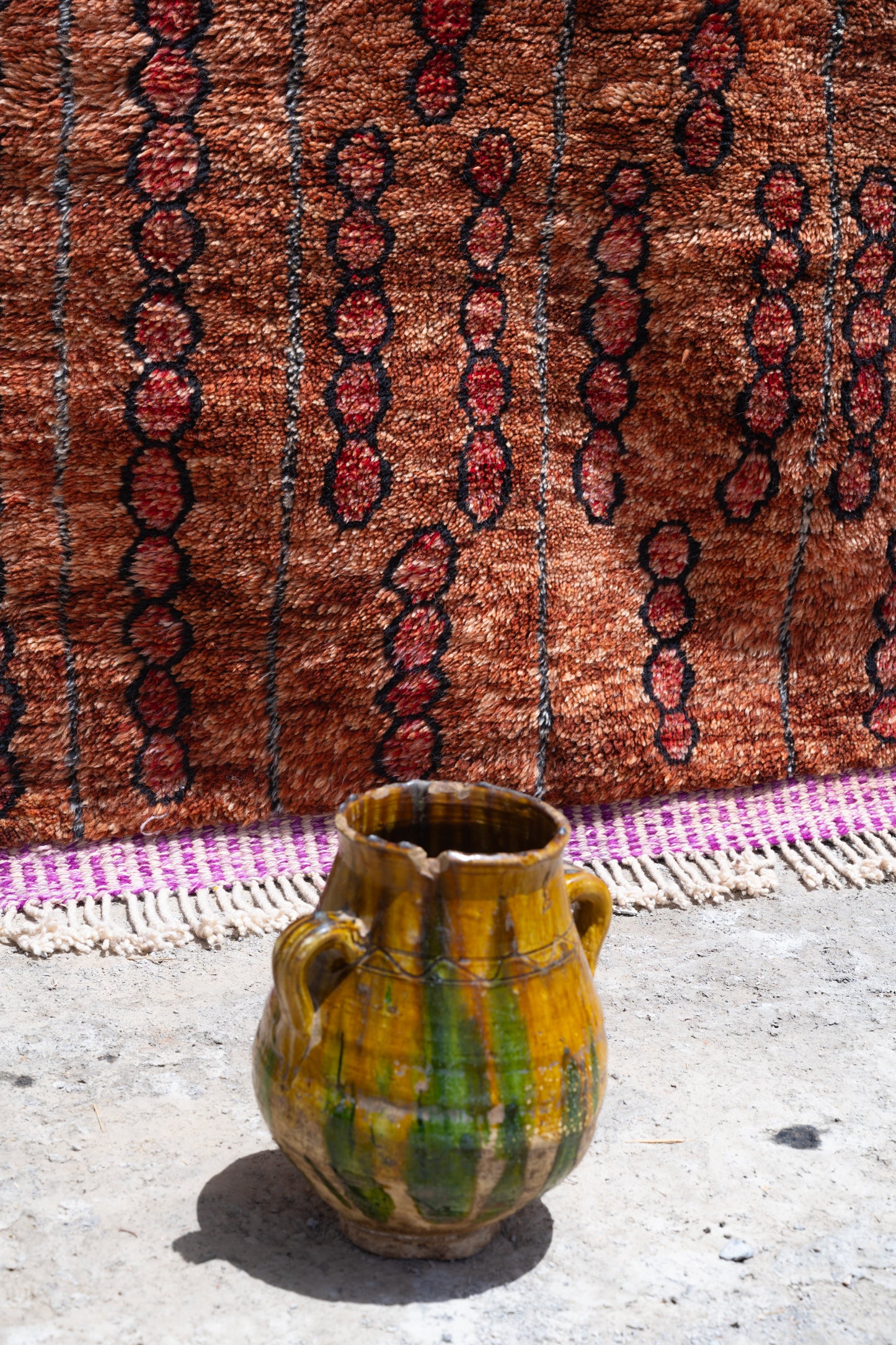 Moroccan M'rirt Luxury Handmade Rug - Tribal Hues