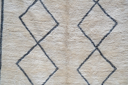 Moroccan Beni Ourain Luxury Handmade Rug - Beige Lozenges