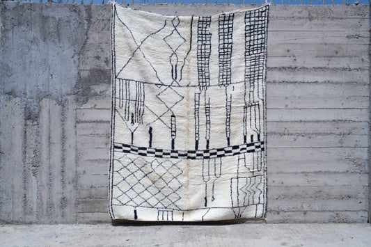 Moroccan Beni Ourain Luxury Handmade Rug - Vintage Patterns