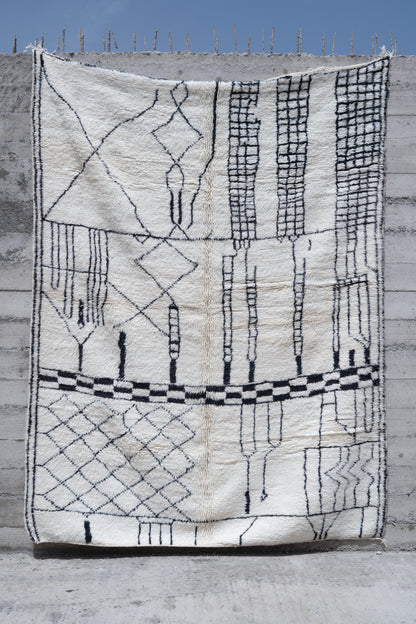 Moroccan Beni Ourain Luxury Handmade Rug - Vintage Patterns