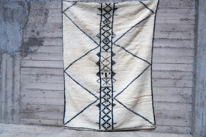Moroccan Beni Ourain Luxury Handmade Rug - Berber Vintage Pattern