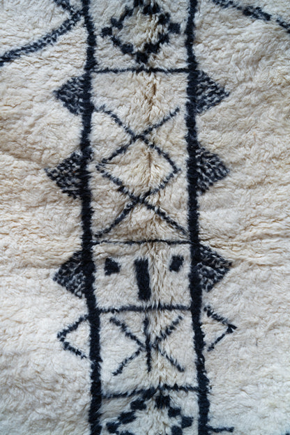 Moroccan Beni Ourain Luxury Handmade Rug - Berber Vintage Pattern