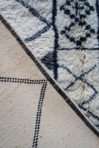 Moroccan Beni Ourain Luxury Handmade Rug - Berber Vintage Pattern