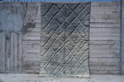 Moroccan M'rirt Luxury Handmade Rug - Vintage Denim Blue