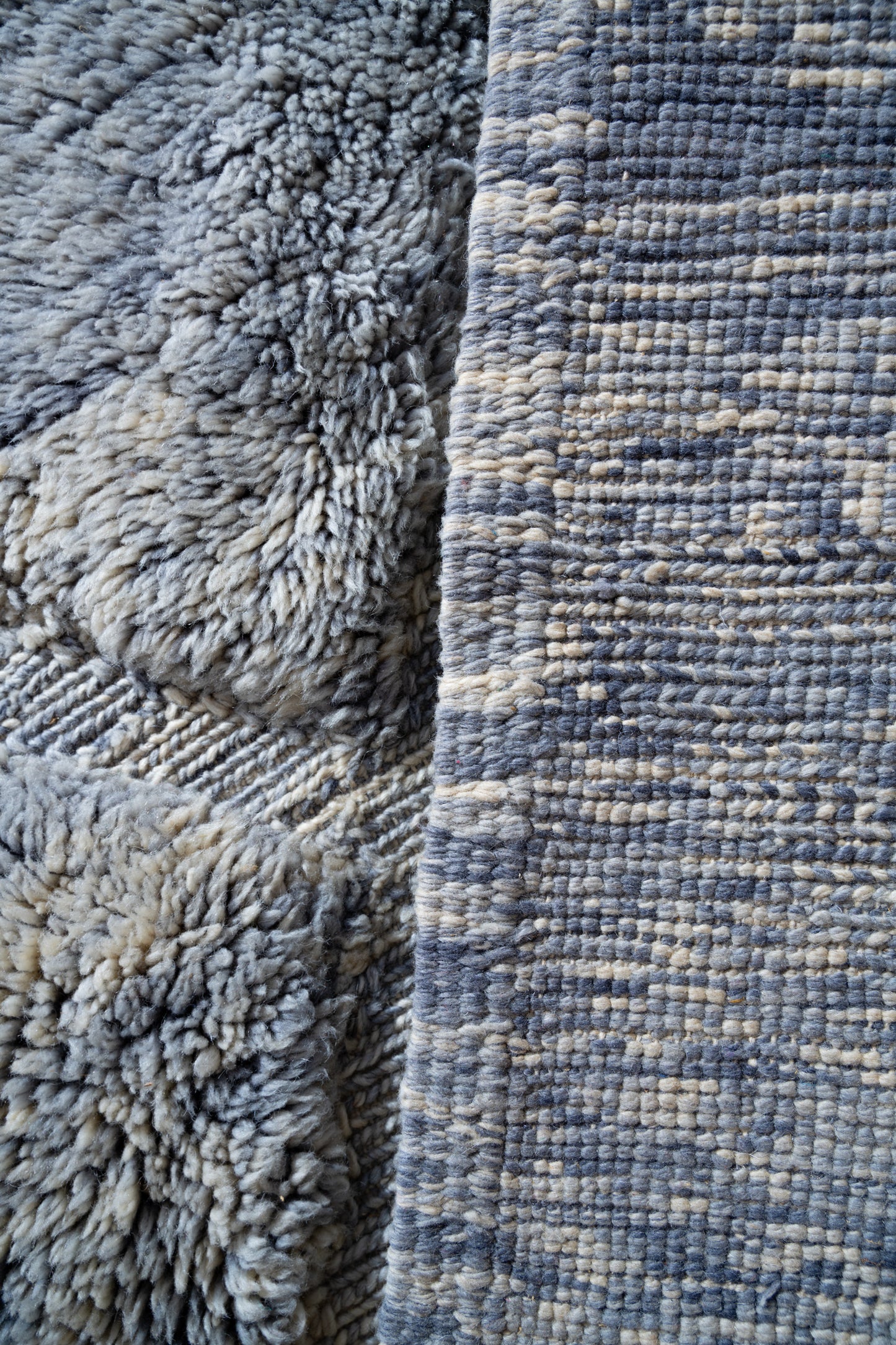 Moroccan M'rirt Luxury Handmade Rug - Vintage Denim Blue
