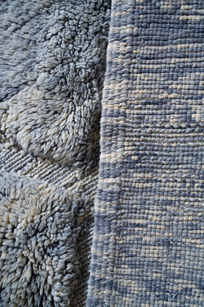Moroccan M'rirt Luxury Handmade Rug - Vintage Denim Blue