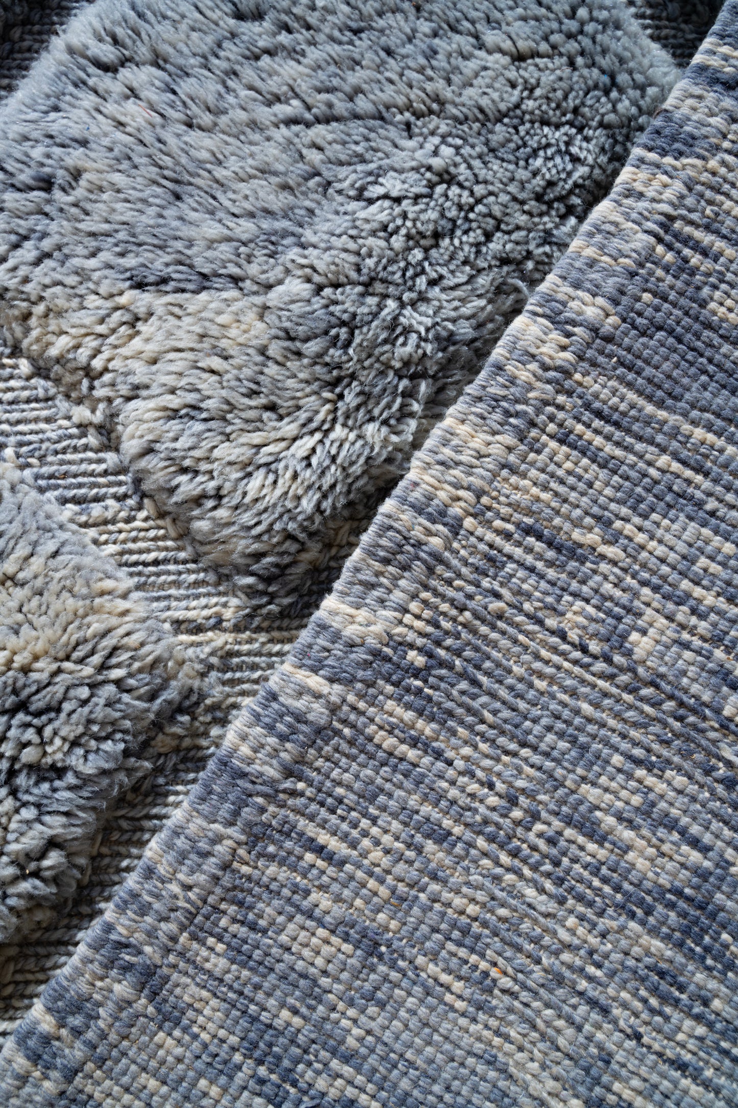 Moroccan M'rirt Luxury Handmade Rug - Vintage Denim Blue