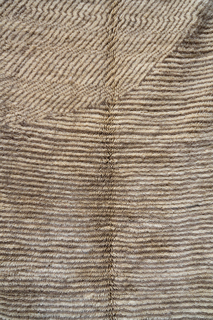 Moroccan M'rirt Luxury Handmade Rug - Latte Striped