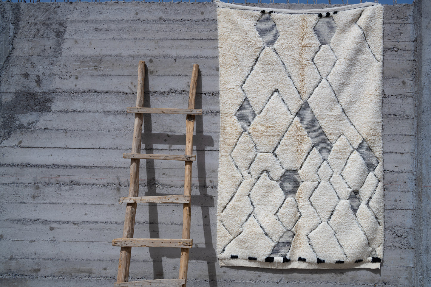Moroccan Beni Ourain Luxury Handmade Rug - Vintage Style