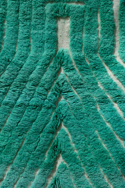 Moroccan Beni Ourain Luxury Handmade Rug - Lush Green