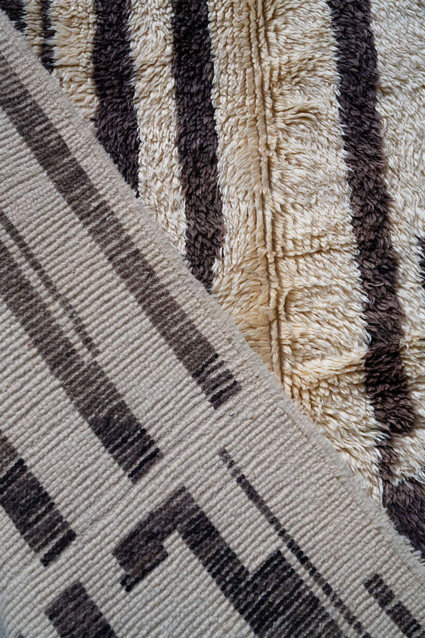 Moroccan Beni Ourain Luxury Handmade Rug - Vintage Stripes