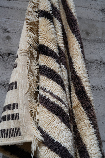 Moroccan Beni Ourain Luxury Handmade Rug - Vintage Stripes