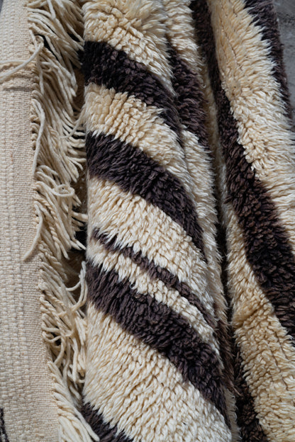 Moroccan Beni Ourain Luxury Handmade Rug - Vintage Stripes
