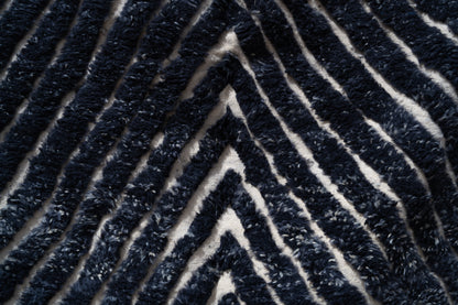 Moroccan Beni Ourain Luxury Handmade Rug - Midnight Black