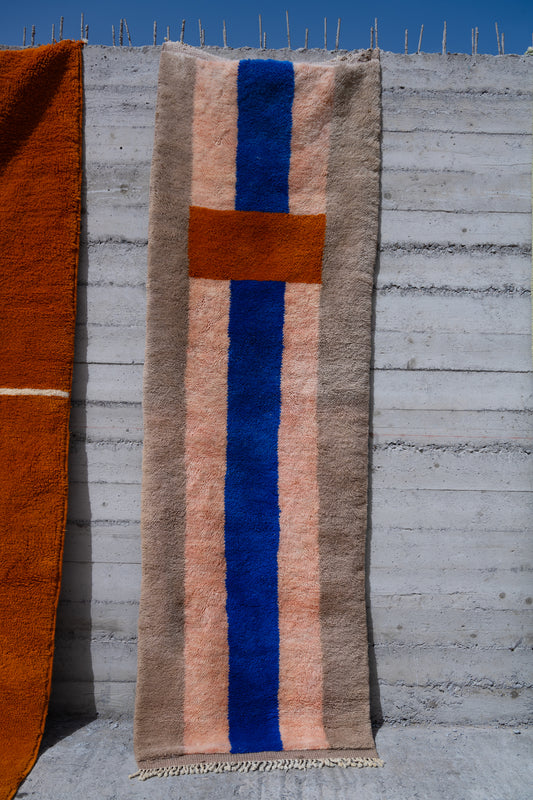 Moroccan M'rirt Luxury Handmade Rug - Multicolor Corridor