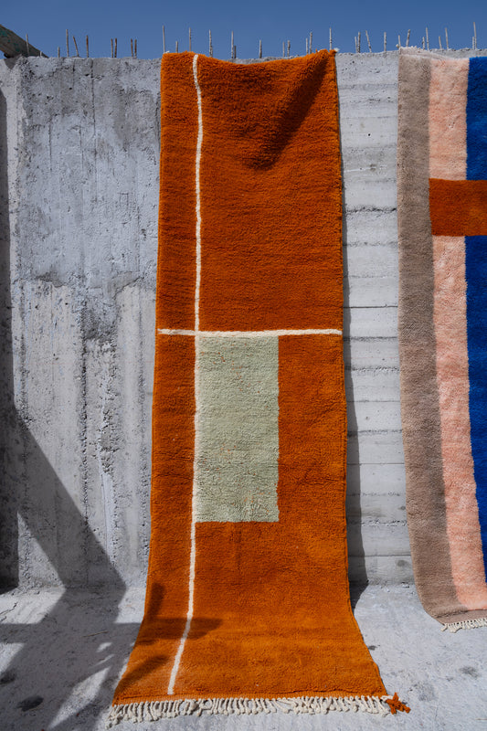 Moroccan M'rirt Luxury Handmade Rug - Cinnamon Corridor